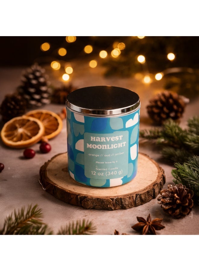 IRIS CELESTE Harvest Moonlight Jar Candle 340grams -  Scented candle 15oz  | 45 hrs burn-time | Perfect for Gifting, Home Décor, Parties & Room Perfuming | Ideal for Living room and Office Décor - Image 1